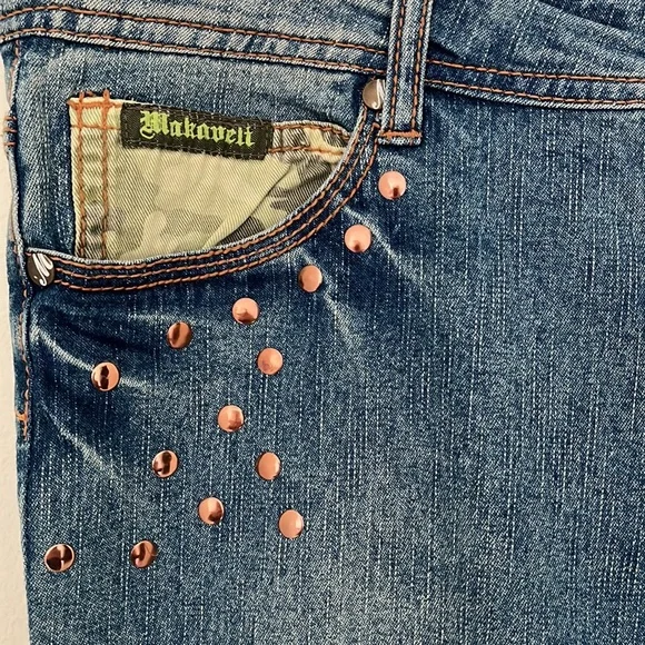 Makaveli Vintage 90 th Branded Denim Shorts Size 15 Exclusive of decoration - Picture 4 of 6